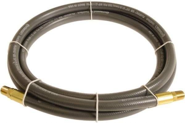 Continental ContiTech - 3/8" ID x 0.6" OD 5' Long Multipurpose Air Hose - MNPT x MNPT Ends, 300 Working psi, -10 to 158°F, 1/4" Fitting, Gray - Eagle Tool & Supply