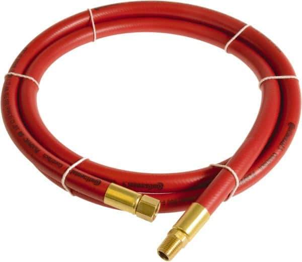 Continental ContiTech - 1/4" ID x 0.45" OD 10' Long Multipurpose Air Hose - MNPT x FNPT Ends, 300 Working psi, -10 to 158°F, 1/4" Fitting, Red - Eagle Tool & Supply