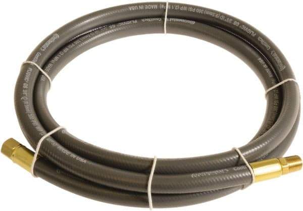Continental ContiTech - 1/4" ID x 0.45" OD 3' Long Multipurpose Air Hose - MNPT x FNPT Ends, 300 Working psi, -10 to 158°F, 1/4" Fitting, Gray - Eagle Tool & Supply