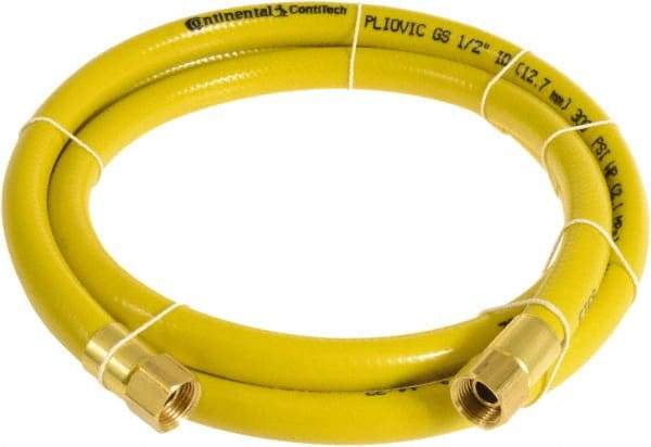 Continental ContiTech - 1/2" ID x 0.78" OD 25' Long Multipurpose Air Hose - FNPT x FNPT Ends, 300 Working psi, -10 to 158°F, 1/2" Fitting, Yellow - Eagle Tool & Supply
