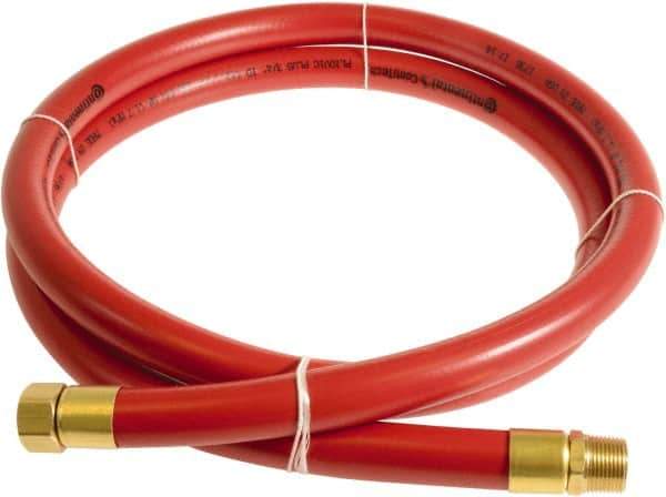 Continental ContiTech - 3/4" ID x 1.11" OD 10' Long Multipurpose Air Hose - MNPT x FNPT Ends, 250 Working psi, -10 to 158°F, 3/4" Fitting, Red - Eagle Tool & Supply