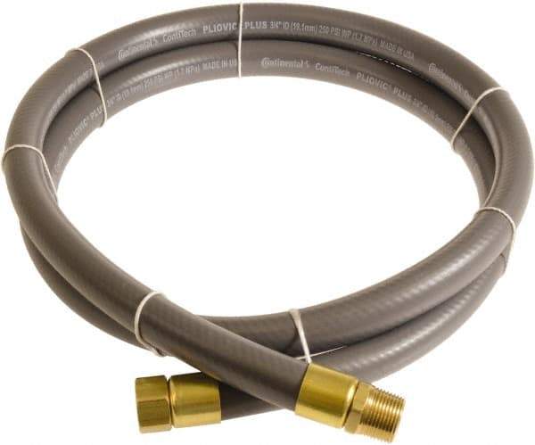 Continental ContiTech - 3/4" ID x 1.11" OD 3' Long Multipurpose Air Hose - MNPT x FNPT Ends, 250 Working psi, -10 to 158°F, 3/4" Fitting, Gray - Eagle Tool & Supply