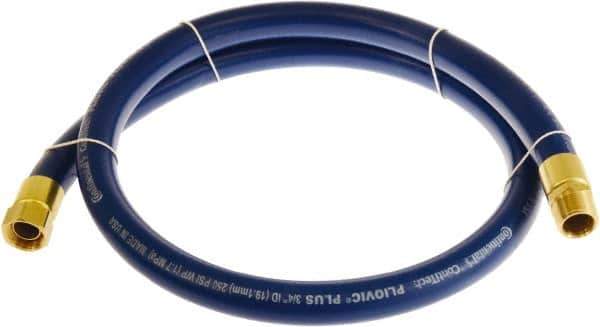 Continental ContiTech - 3/4" ID x 1.11" OD 10' Long Multipurpose Air Hose - MNPT x FNPT Ends, 250 Working psi, -10 to 158°F, 3/4" Fitting, Blue - Eagle Tool & Supply