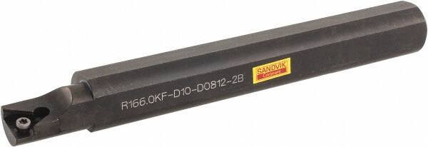Sandvik Coromant - Internal/External Thread, Right Hand Cut, 5/8" Shank Width x 14.48mm Shank Height Indexable Threading Toolholder - 5" OAL, R166.0L-11 Insert Compatibility, R166.0KF..C Toolholder, Series T-Max U-Lock - Eagle Tool & Supply
