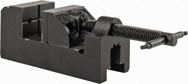 Interstate - 1-1/2" Jaw Opening Capacity x 7/8" Throat Depth, Horizontal Drill Press Vise - 1-1/2" Wide x 1" High Jaw, Stationary Base, Standard Speed, 5" OAL x 1-3/4" Overall Height, Cast Iron - Eagle Tool & Supply