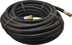 Alliance Hose & Rubber - 3/8" ID x 23/32" OD 50' Long Multipurpose Air Hose - MNPT x FNPT(Swivel) Ends, 300 Working psi, -40 to 190°F, 3/8" Fitting, Black - Eagle Tool & Supply
