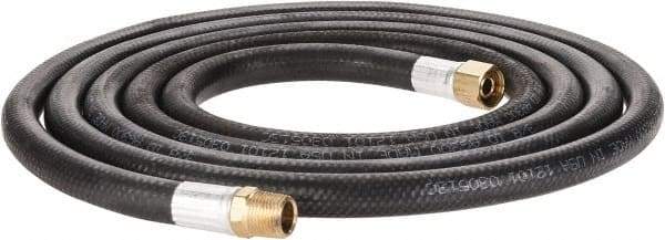 Alliance Hose & Rubber - 3/8" ID x 23/32" OD 10' Long Multipurpose Air Hose - MNPT x FNPT(Swivel) Ends, 300 Working psi, -40 to 190°F, 3/8" Fitting, Black - Eagle Tool & Supply
