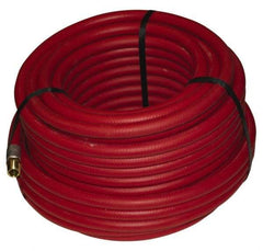 Alliance Hose & Rubber - 1/2" ID x 27/32" OD 100' Long Multipurpose Air Hose - MNPT x FNPT(Swivel) Ends, 300 Working psi, -40 to 190°F, 1/2" Fitting, Red - Eagle Tool & Supply