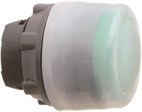 Schneider Electric - 22mm Mount Hole, Extended Straight, Pushbutton Switch Only - Round, Green Pushbutton, Nonilluminated, Momentary (MO) - Eagle Tool & Supply