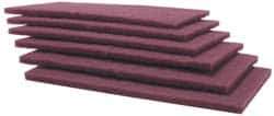 Norton - Very Fine Grade, Aluminum Oxide Hand Pad - Maroon, 6" Wide x 9" Long, Nonwoven - Eagle Tool & Supply