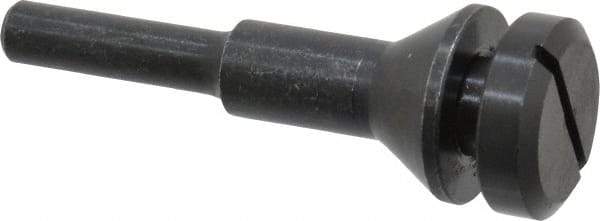 Value Collection - 3/8" Hole, Screw Lock Wheel Mandrel - 2" OAL, 1/2" Max Wheel Width, 1/4" Shank Diam - Eagle Tool & Supply