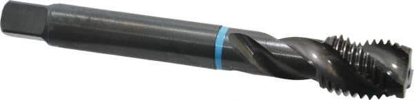 Emuge - M16x2.00 Metric Coarse 3 Flute 6H Modified Bottoming Spiral Flute Tap - Cobalt, Oxide Finish, 110mm OAL, Right Hand Flute, Right Hand Thread, Series Enorm-VA - Eagle Tool & Supply