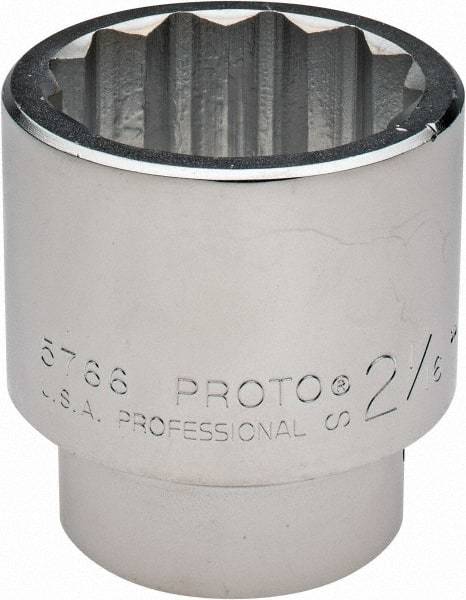 Proto - 2-1/16", 1" Drive, Standard Hand Socket - 12 Points, 3-1/2" OAL - Eagle Tool & Supply