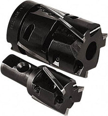 Seco - 6 Inserts, 3" Cut Diam, 1" Arbor Diam, 3-1/2" Max Depth of Cut, Indexable Square-Shoulder Face Mill - 0/90° Lead Angle, 4.76" High, R235.15-080 Insert Compatibility, Series R220.47 - Eagle Tool & Supply