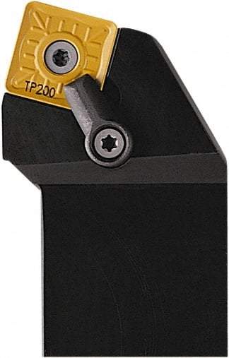 Seco - MSRN, Right Hand Cut, 75° Lead Angle, 1-1/2" Shank Height x 1-1/2" Shank Width, Negative Rake Indexable Turning Toolholder - 7" OAL, SNMG 643 Insert Compatibility, Series Multi-Directional Turning (MDT) - Eagle Tool & Supply