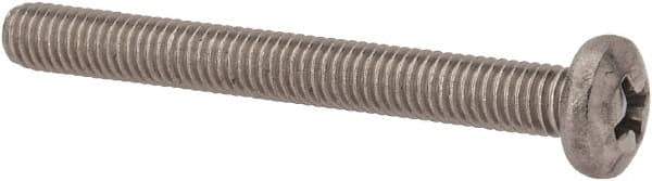 Made in USA - #10-32 UNF, 1-3/4" Length Under Head Phillips Drive Machine Screw - Pan Head, Grade 18-8 Stainless Steel, Uncoated, Without Washer - Eagle Tool & Supply