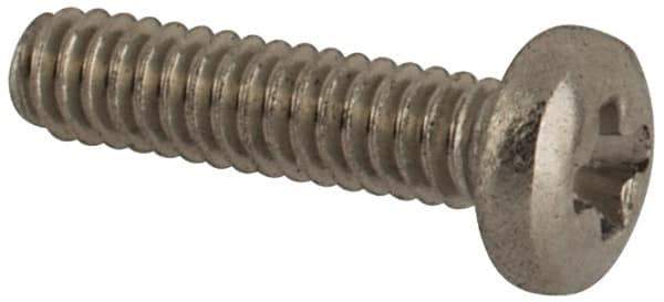 Made in USA - #0-80 UNF, 1/4" Length Under Head Phillips Drive Machine Screw - Pan Head, Grade 18-8 Stainless Steel, Black Oxide Finish, Without Washer - Eagle Tool & Supply