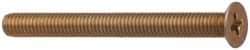 Made in USA - #8-32 UNC, 2" OAL Phillips Drive Machine Screw - Flat Head, Grade 3 Steel, Yellow Cadmium-Plated Finish, Without Washer - Eagle Tool & Supply