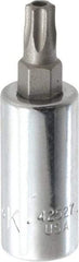 SK - 1/4" Drive, T27 Torx Bit Socket - 1-3/4" OAL, Tamper Resistant - Eagle Tool & Supply