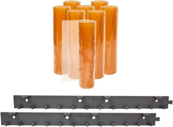 Aleco - 4' Door Width x 7' Door Height PVC Smooth Strip Door Kit - Light Beige Tint - Eagle Tool & Supply