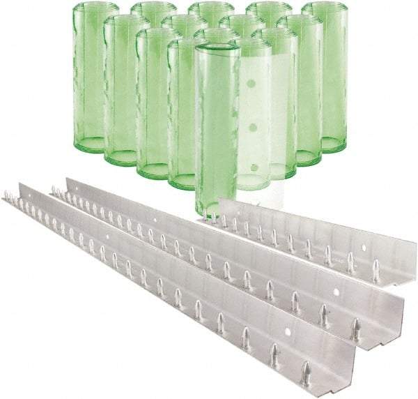 Aleco - 10' Door Width x 12' Door Height PVC Clear Smooth Antistatic Strip Door Kit - Light Green Tint - Eagle Tool & Supply