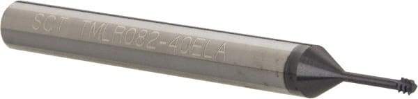 Scientific Cutting Tools - #4-40 UNC, 0.082" Cutting Diam, 3 Flute, Solid Carbide Helical Flute Thread Mill - Internal Thread, 0.3" LOC, 2-1/2" OAL, 1/4" Shank Diam - Eagle Tool & Supply
