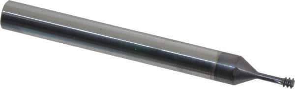 Scientific Cutting Tools - #6-32 UNC, 0.1" Cutting Diam, 3 Flute, Solid Carbide Helical Flute Thread Mill - Internal Thread, 0.26" LOC, 2-1/2" OAL, 1/4" Shank Diam - Eagle Tool & Supply