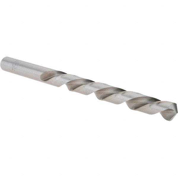 Cle-Line - 3/8" 118° High Speed Steel Jobber Drill - Bright Finish, Left Hand Cut, Spiral Flute, Straight Shank, 5" OAL, Standard Point - Eagle Tool & Supply