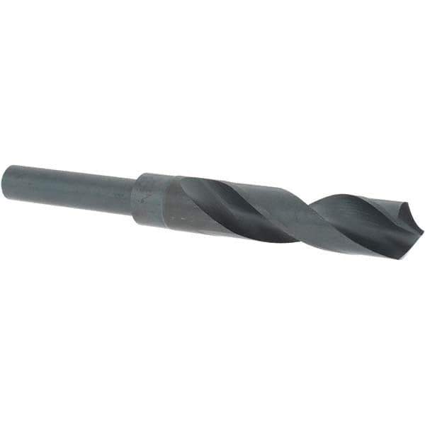 Cle-Line - 47/64" Drill, 118° Point, High Speed Steel Silver Deming & Reduced Shank Drill Bit - Oxide Finish, 6" OAL, Straight Shank, 3-1/8" Flute Length, Right Hand Cut, Standard Point, Spiral Flute, Regular Spiral - Eagle Tool & Supply