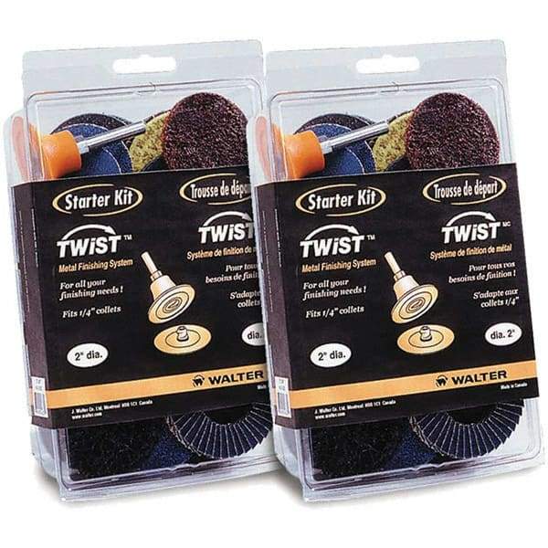WALTER Surface Technologies - 31 Piece, 36, 40, 50, 60, 80, 120 Grit, 2" Disc Diam, Abrasive Disc Kit - Coated, (3) Coarse, (3) Fine, (3) Super Fine, (4) Medium Grade, Zirconia Alumina - Eagle Tool & Supply
