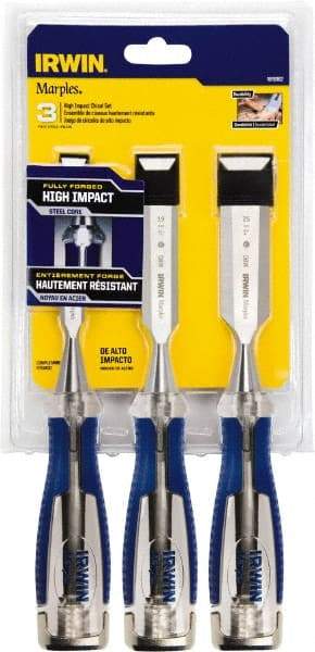 Irwin - 3 Piece Wood Chisel Set - Acetate, Sizes Included 1/2 to 1" - Eagle Tool & Supply