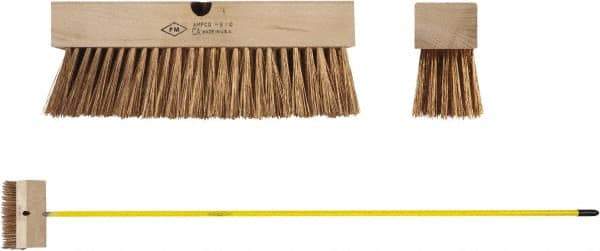Ampco - 12" General Purpose Phosphor Bronze Push Broom - 2-1/2" Bristle Length, Wood Block, Threaded Handle Connection, Handle Sold Separately - Eagle Tool & Supply