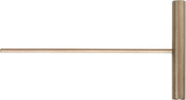 Ampco - 1/4" Hex, T-Handle, Nonsparking Hex Key - 6" OAL, Beryllium Copper Alloy & Nickel Aluminum Bronze, Inch System of Measurement - Eagle Tool & Supply