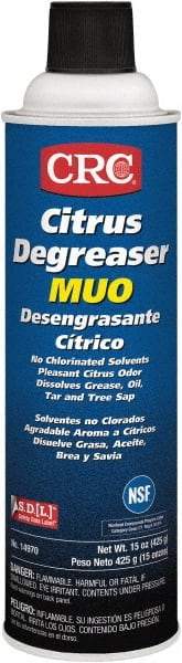 CRC - 20 oz Aerosol Cleaner/Degreaser - Aerosol, d-Limonene Solvent, Petroleum Distillate, Citrus - Eagle Tool & Supply