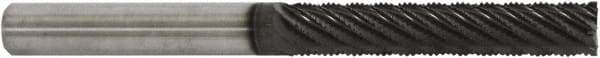 Controx - 6.35mm Cutting Diam x 3/4" Length of Cut, 8 Flute, Upcut Spiral Router Bit - Proprietary Coated, Right Hand Cut, Solid Carbide, 3" OAL x 1/4" Shank Diam, Ball Nose - Eagle Tool & Supply