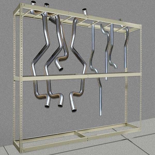 Hallowell - 3 Shelf Starter Open Steel Shelving - 750 Lb Capacity, 96" Wide x 120" High x 18" Deep, Tan - Eagle Tool & Supply