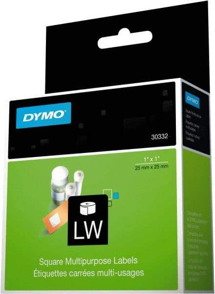 Dymo - 1" Long, White Label Printer Cartridge - For DYMO LabelWriter Printers - Eagle Tool & Supply