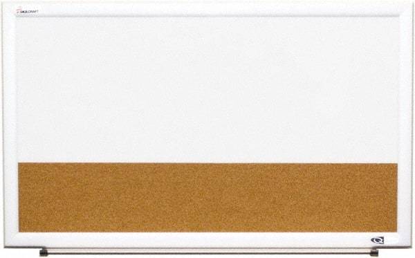 Ability One - 2" High x 22" Wide Combination Dry Erase and Natural Cork - Melamine, 32" Deep - Eagle Tool & Supply