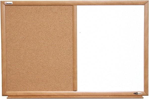Ability One - 2" High x 26" Wide Combination Dry Erase and Natural Cork - Melamine, 40" Deep - Eagle Tool & Supply