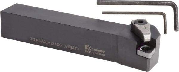 Kennametal - CCLN-MX, Left Hand Cut, -5° Lead Angle, 25mm Shank Height x 25mm Shank Width, Negative Rake Indexable Turning Toolholder - 150mm OAL, CN..1207.. Insert Compatibility, Series MTS - Eagle Tool & Supply