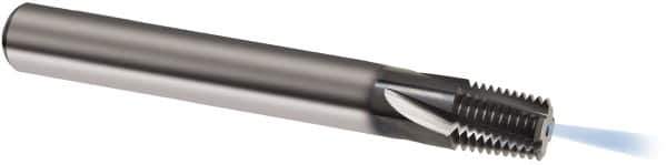 Guhring - 1/8-27 NPTF, 0.2874" Cutting Diam, 4 Flute, Solid Carbide Helical Flute Thread Mill - Internal Thread, 9.88mm LOC, 64mm OAL, 8mm Shank Diam - Eagle Tool & Supply