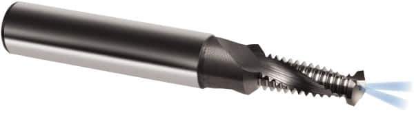Guhring - M10x1.50 Metric, 0.3346" Cutting Diam, 2 Flute, Solid Carbide Helical Flute Thread Mill - Internal Thread, 22.5mm LOC, 80mm OAL, 12mm Shank Diam - Eagle Tool & Supply