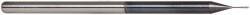 Accupro - 0.015" Diam, 0.075" LOC, 3 Flute Solid Carbide Ball End Mill - AlTiN Finish, Single End, 2-1/2" OAL, 1/8" Shank Diam, Spiral Flute - Eagle Tool & Supply