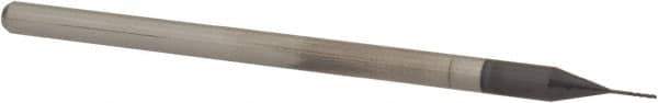 Accupro - 0.01", 0.05" LOC, 1/8" Shank Diam, 2-1/2" OAL, 3 Flute, Solid Carbide Square End Mill - Single End, AlTiN Finish, Spiral Flute, 30° Helix, Centercutting, Right Hand Cut, Right Hand Flute, Series Miniature - Eagle Tool & Supply