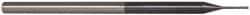 Accupro - 0.025", 1/8" LOC, 1/8" Shank Diam, 2-1/2" OAL, 3 Flute, Solid Carbide Square End Mill - Single End, AlTiN Finish, Spiral Flute, 30° Helix, Centercutting, Series Miniature - Eagle Tool & Supply