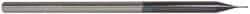 Accupro - 0.02", 0.03" LOC, 1/8" Shank Diam, 2-1/2" OAL, 3 Flute, Solid Carbide Square End Mill - Single End, AlTiN Finish, Spiral Flute, 30° Helix, Centercutting, Right Hand Cut, Right Hand Flute, Series Miniature - Eagle Tool & Supply