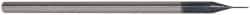 Accupro - 0.02", 0.03" LOC, 1/8" Shank Diam, 2-1/2" OAL, 3 Flute, Solid Carbide Square End Mill - Single End, AlTiN Finish, Spiral Flute, 30° Helix, Centercutting, Series Miniature - Eagle Tool & Supply