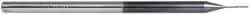 Accupro - 0.02" Diam, 0.1" LOC, 3 Flute Solid Carbide Ball End Mill - AlTiN Finish, Single End, 2-1/2" OAL, 1/8" Shank Diam, Spiral Flute - Eagle Tool & Supply