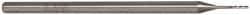 Accupro - 0.03", 0.15" LOC, 1/8" Shank Diam, 2-1/2" OAL, 3 Flute, Solid Carbide Square End Mill - Single End, Uncoated, Spiral Flute, 30° Helix, Centercutting, Series Miniature - Eagle Tool & Supply
