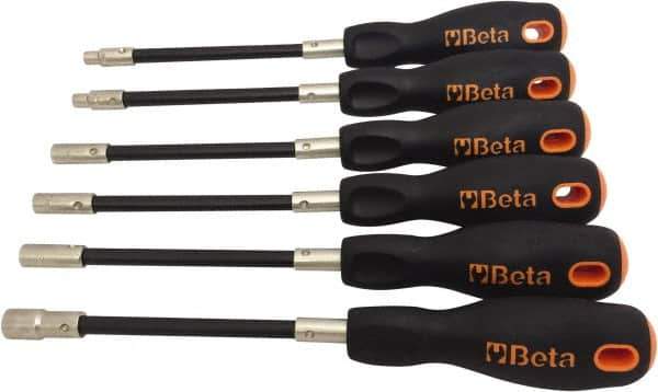 Beta - 7mm Flexible Shaft Nutdriver - Ergonomic Handle, 265mm OAL - Eagle Tool & Supply